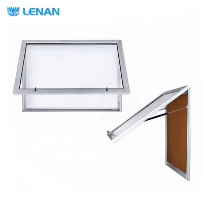 Wholesale wall mount lockable notice board aluminum frame enclosed bulletin board with locking door for outdoor use