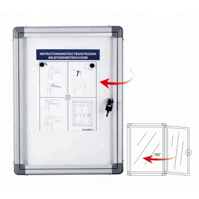 Aluminium frame magnetic wall-mounted enclosed lockable bulletin notice board acrylic bulletin sign display notice board