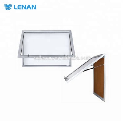 Outdoor wall mounted acrylic door aluminum frame lockable cabinet notice message board enclosed bulletin board